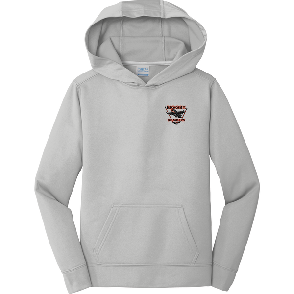 Biggby Bombers Youth Performance Fleece Pullover Hooded Sweatshirt